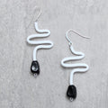 White Olga Tubing Earrings - Sylca Designs - Chunky Jewelry