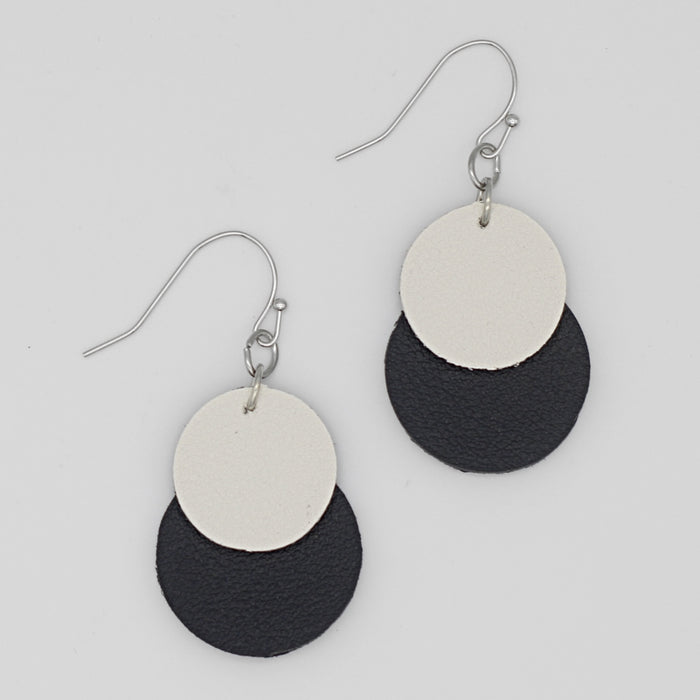 White Paris Leather Earrings - Sylca Designs - Chunky Jewelry