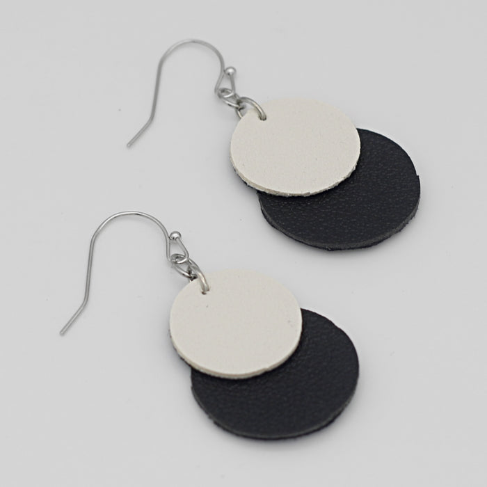 White Paris Leather Earrings - Sylca Designs - Chunky Jewelry