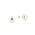 10mm white pearl studs in sterling silver