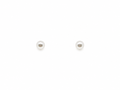 Classic 3mm white freshwater pearl stud earrings crafted in sterling silver with a timeless minimalist design.