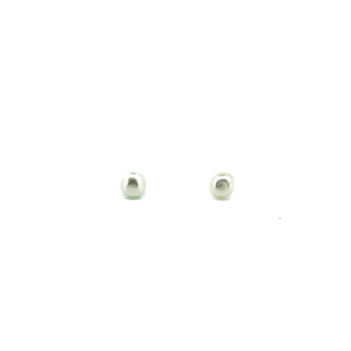 small white pearl studs set in sterling silver