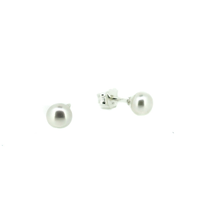 Pair of 6mm white pearl stud earrings