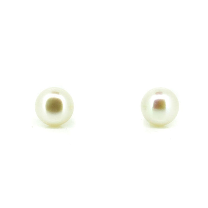 genuine freshwater white pearl studs set in gold vermeil designed in broome western Australia