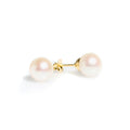 White Pearl Studs 8mm set in Gold Vermeil