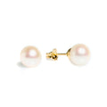 White Pearl Studs 9mm set in Gold Vermeil