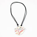 White & Red Splash Lea Pendant - Sylca Designs - Chunky Jewelry