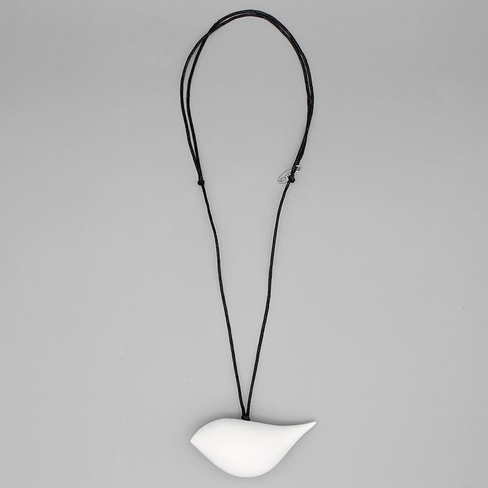 White Robin Pendant Necklace - Sylca Designs - Chunky Jewelry