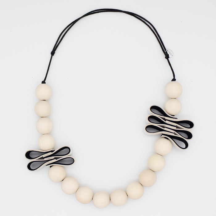 White Rustic Fusion Statement Necklace - Sylca Designs - Chunky Jewelry