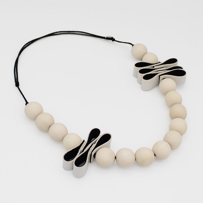 White Rustic Fusion Statement Necklace - Sylca Designs - Chunky Jewelry