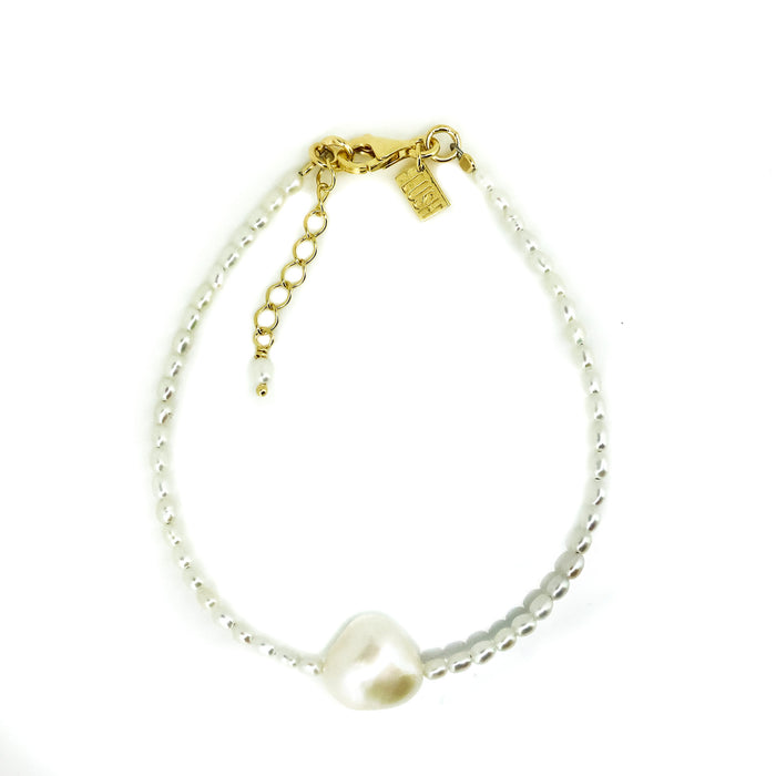 White Sands Pearl Bracelet Gold | Adjustable Pearl Bracelet