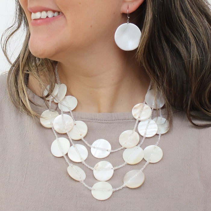 White Sky Dream Bib Necklace