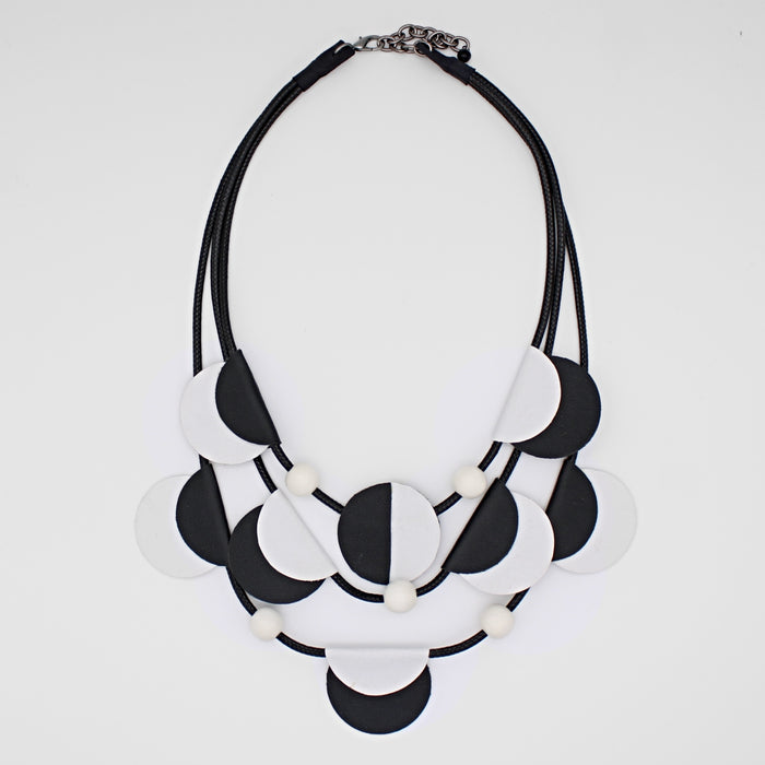 White Verona Leather Necklace - Sylca Designs - Chunky Jewelry