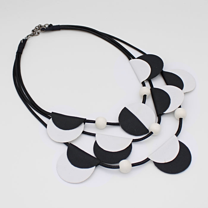 White Verona Leather Necklace - Sylca Designs - Chunky Jewelry