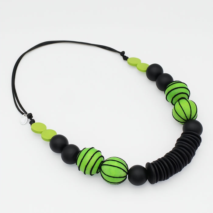 Wild Lime Mixed Media Statement Necklace - Sylca Designs - Chunky Jewelry