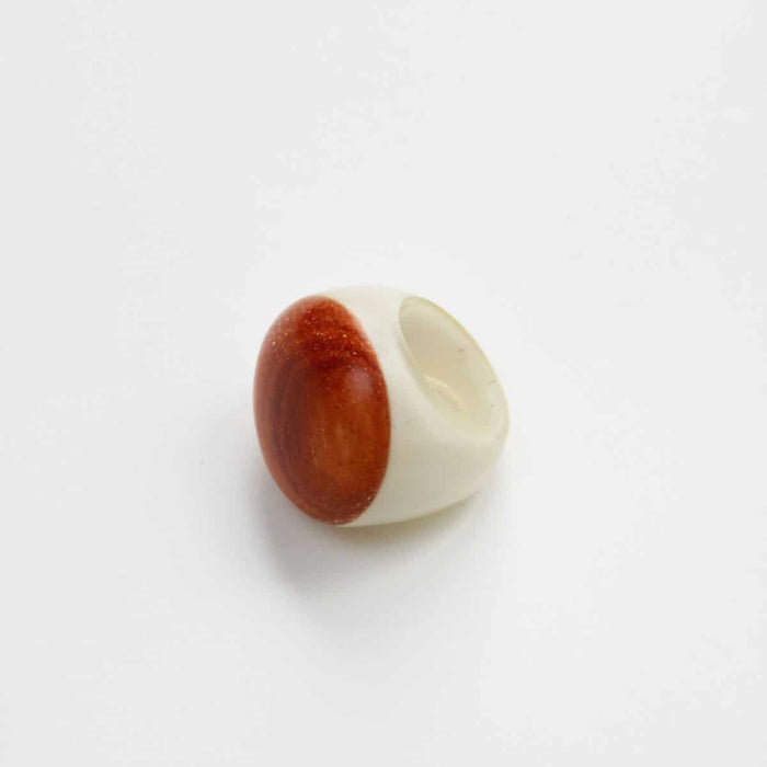 Wood Dome Ring by Sylca - Sylca Designs - Chunky Jewelry
