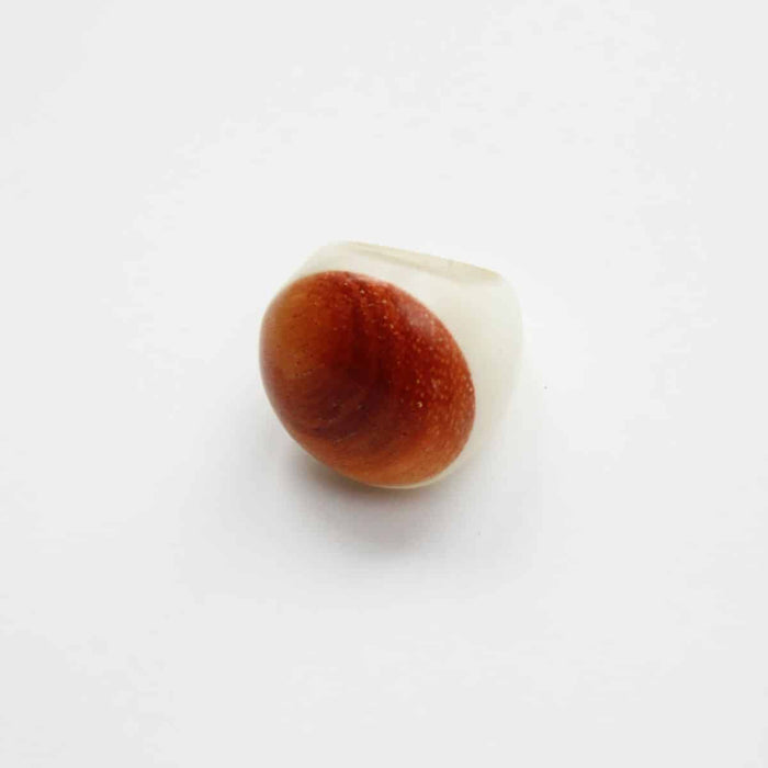 Wood Dome Ring by Sylca - Sylca Designs - Chunky Jewelry
