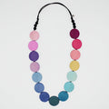 Wood Rainbow Bead Statement Necklace - Sylca Designs - Chunky Jewelry