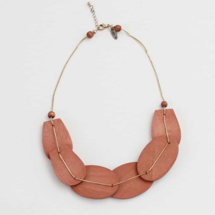 Wooden Grace Necklace Blush - Sylca Designs - Chunky Jewelry