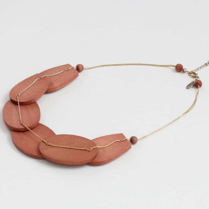 Wooden Grace Necklace Blush - Sylca Designs - Chunky Jewelry