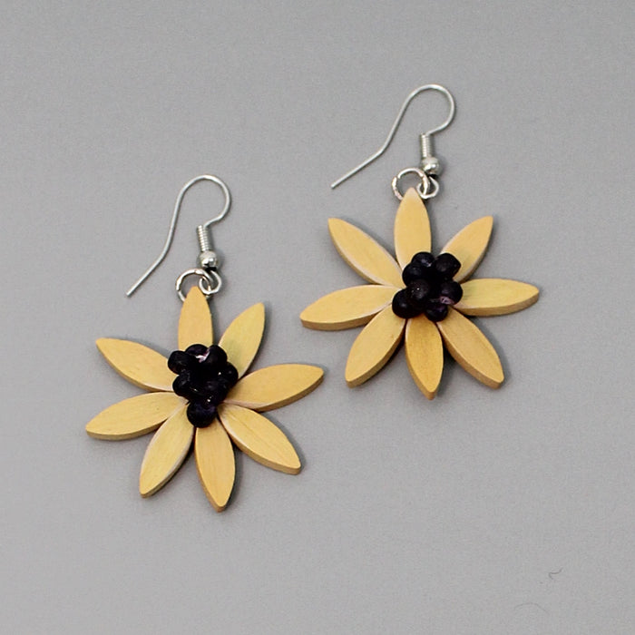 Yellow Amaya Flower Earrings - Sylca Designs - Chunky Jewelry