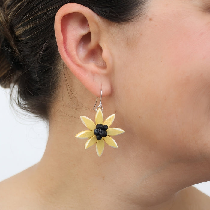 Yellow Amaya Flower Earrings