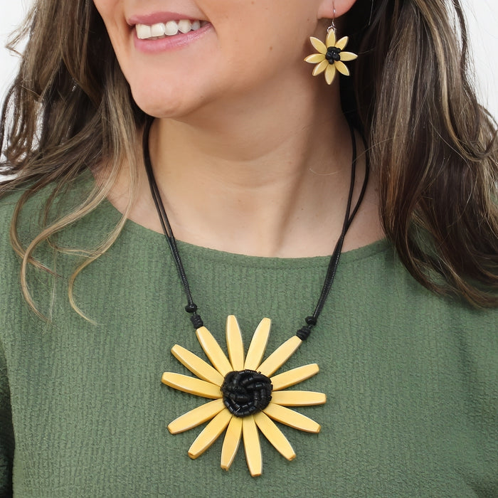 Yellow Amaya Flower Statement Necklace