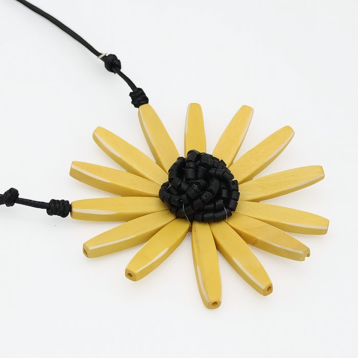 Yellow Amaya Flower Statement Necklace
