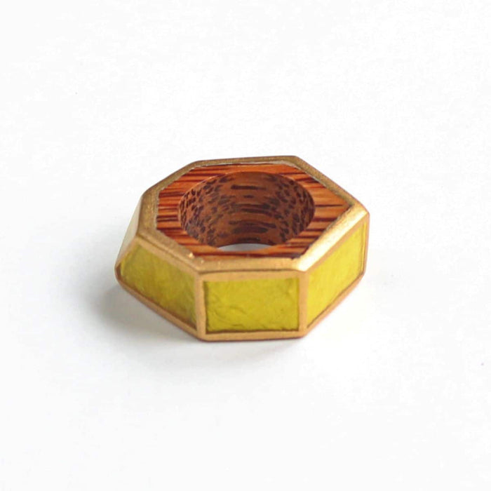 Yellow and Gold Geometric Ring by Sylca - Sylca Designs - Chunky Jewelry