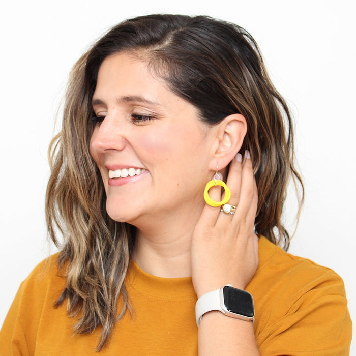 Yellow Cefalu Swirl Earring - Sylca Designs - Chunky Jewelry