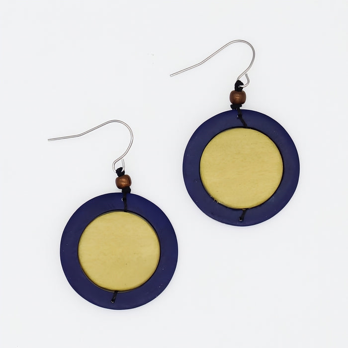 Yellow Circle Cut-Out Earrings - Sylca Designs - Chunky Jewelry