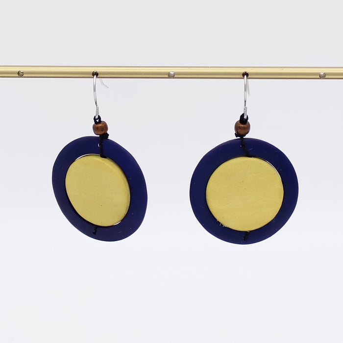 Yellow Circle Cut-Out Earrings - Sylca Designs - Chunky Jewelry