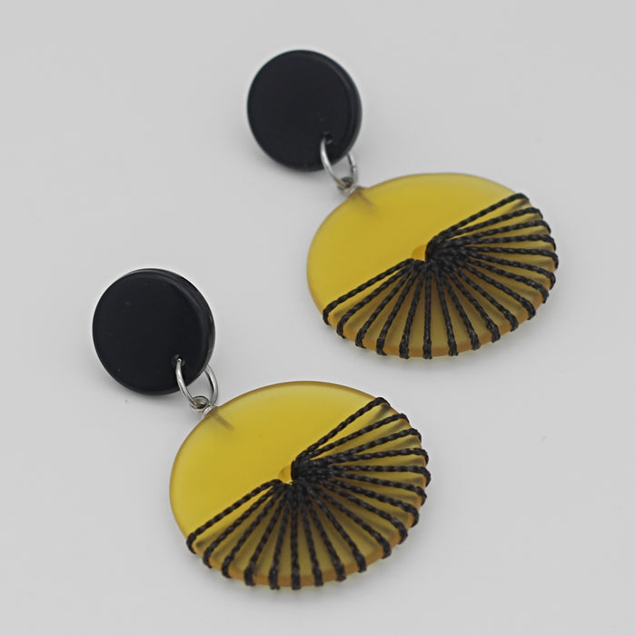 Yellow Frosted Yanna Earrings - Sylca Designs - Chunky Jewelry