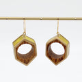 Yellow Geo Hexagon Earring
