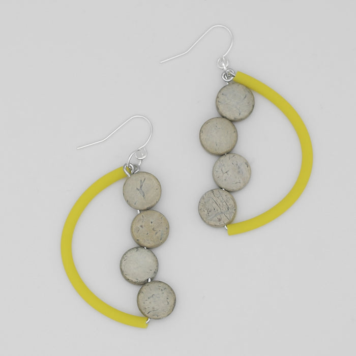 Yellow Half Moon Dangle Earring - Sylca Designs - Chunky Jewelry