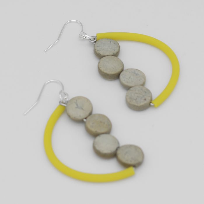 Yellow Half Moon Dangle Earring - Sylca Designs - Chunky Jewelry