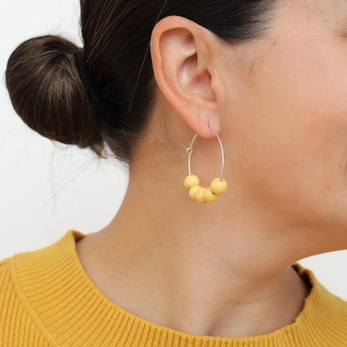 Yellow Hoop Dangle Earring - Sylca Designs - Chunky Jewelry