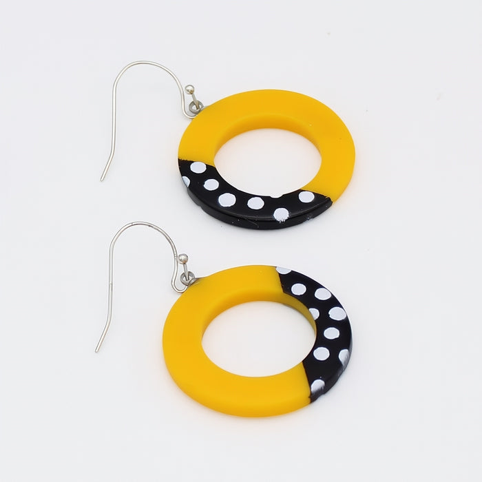 Yellow Inez Earrings - Sylca Designs - Artsy Chunky Jewelry