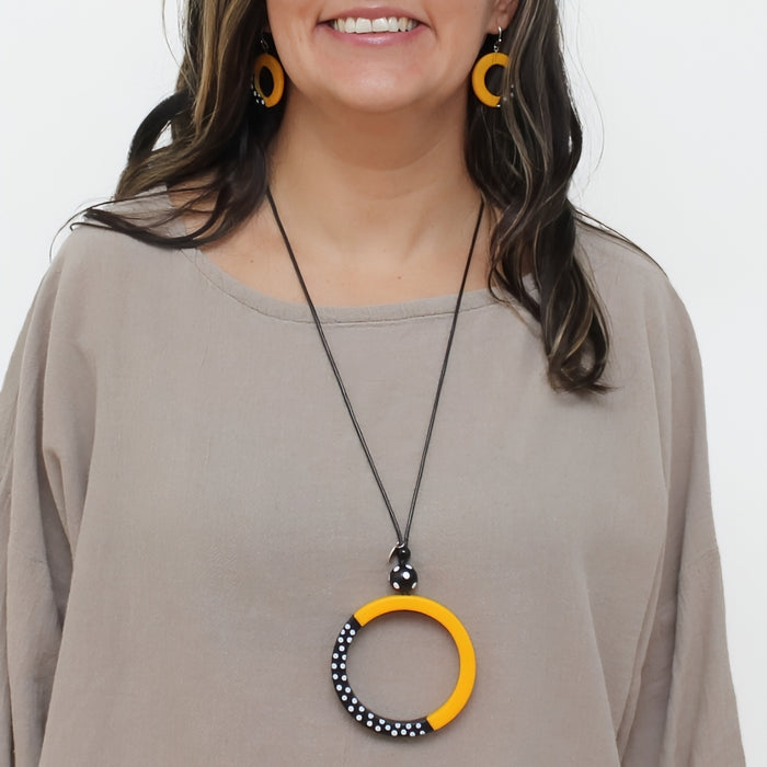 Yellow Inez Pendant Necklace - Sylca Designs - Chunky Jewelry