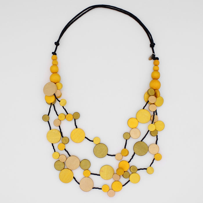 Yellow Multi Strand Millie Necklace - Sylca Designs - Chunky Jewelry