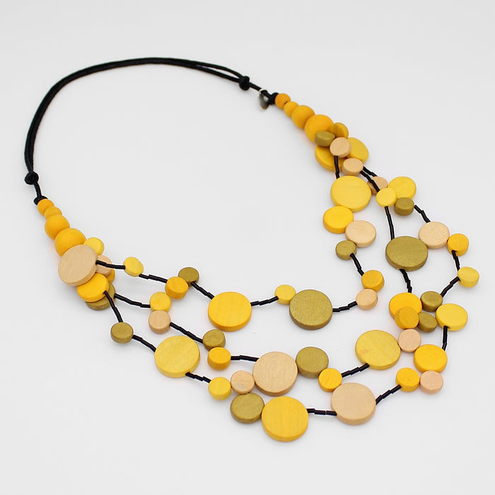 Yellow Multi Strand Millie Necklace - Sylca Designs - Chunky Jewelry