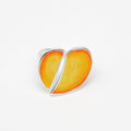 Yellow & Orange Heart Lea Ring - Sylca Designs - Chunky Jewelry