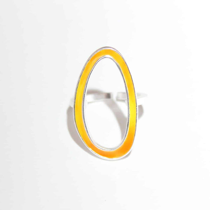Yellow & Orange Oval Adrianne Ring - Sylca Designs - Chunky Jewelry