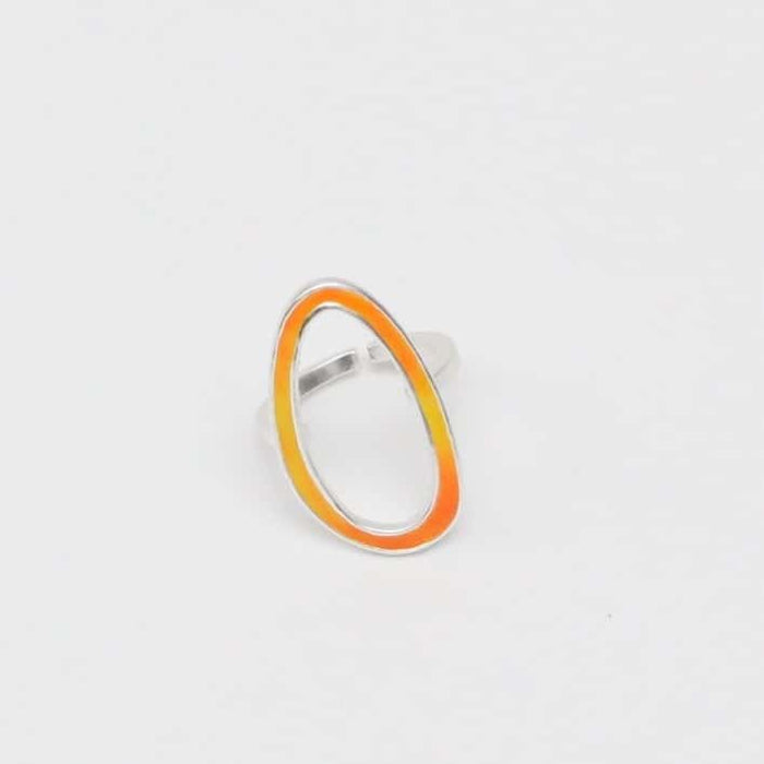 Yellow & Orange Oval Adrianne Ring - Sylca Designs - Chunky Jewelry