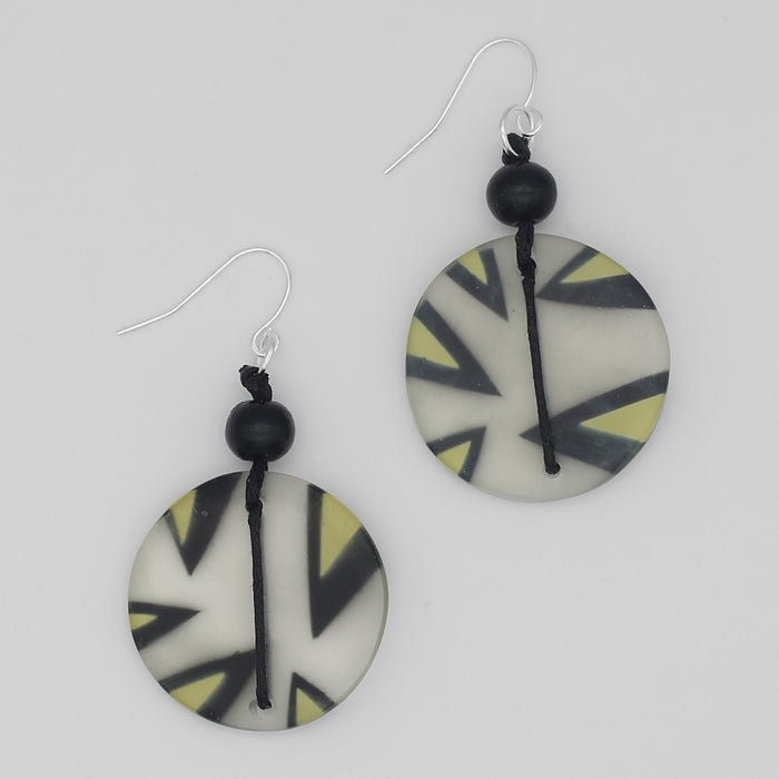 Yellow Retro Resin Statement Earrings - Sylca Designs - Chunky Jewelry
