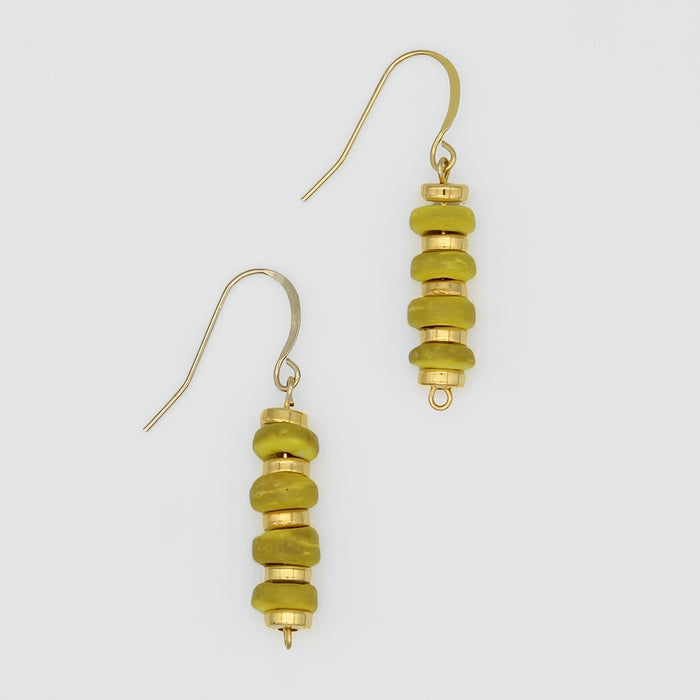 Yellow Roca Drop Earrings - Sylca Designs - Chunky Jewelry