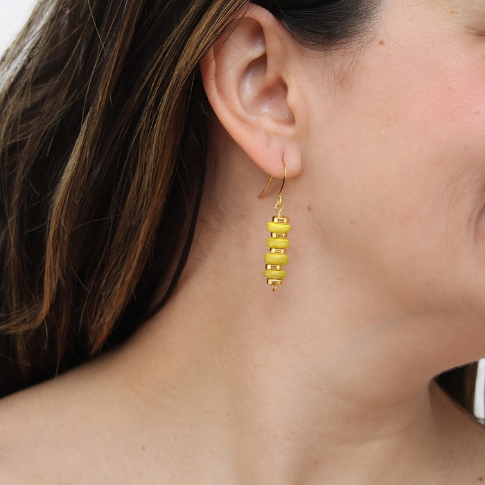 Yellow Roca Drop Earrings - Sylca Designs - Chunky Jewelry