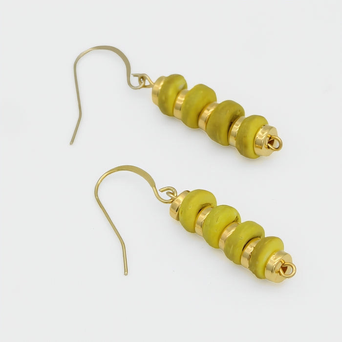 Yellow Roca Drop Earrings - Sylca Designs - Chunky Jewelry