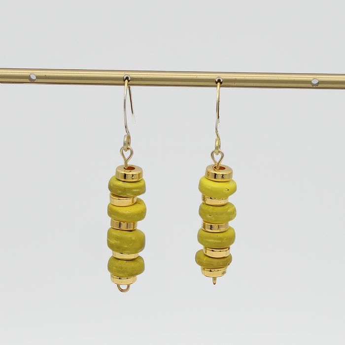Yellow Roca Drop Earrings - Sylca Designs - Chunky Jewelry