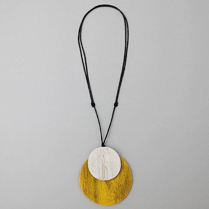 Yellow Round Double Whitney Pendant - Sylca Designs - Chunky Jewelry